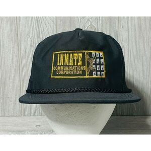 Vintage Strapback Cap Black Hat Inmate Communications Corporation Telecom Prison